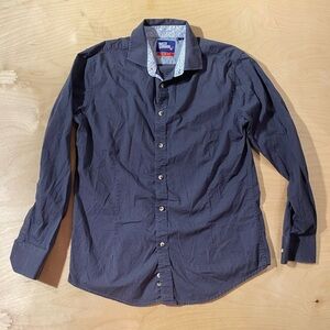 Billy London Slim Fit Dark Blue Casual Button-Down Shirt Large (NL)